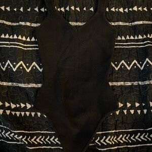 Abercrombie ribbed knit bodysuit in black